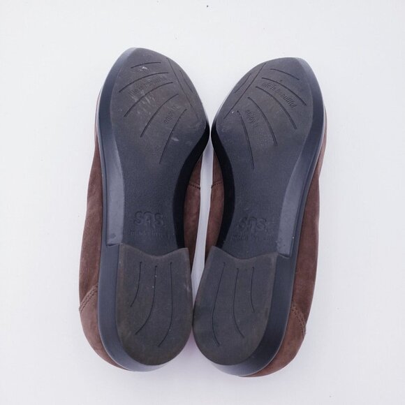 SAS Womens 9.5 Hope Brown Turf Slip On Comfort Loafers Leather Tassel Square Toe - Picture 8 of 9